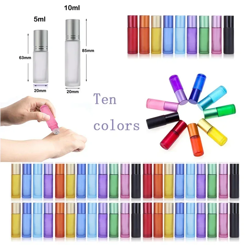 Perfume Fragrance Kit - 10/30/50Pcs 5-10ml Frosted Glass Roller Bottles